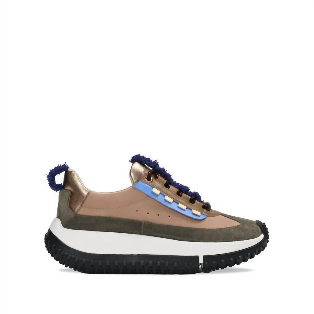 NEW 4CCCCEES women's kapok pinto low top sneakers in beige